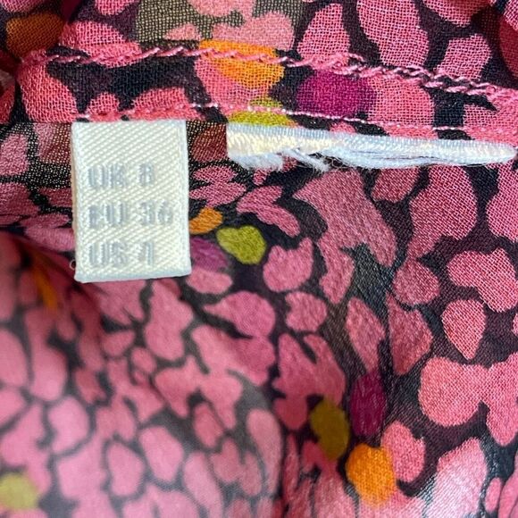 Whistles Multicolor Long Sleeve Floral Classic Balloon Sleeve Blouse Top Size 4 - Picture 3 of 7